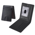 thumbnail image 5 of Blue,Black Money Clip Wallets Slim Bifold Wallets For Men, Large Capacity, Blocking Protection, Scratch Resistant Carbon Fiber Leather, Travel Friendly, 8x12cm, 5 of 6