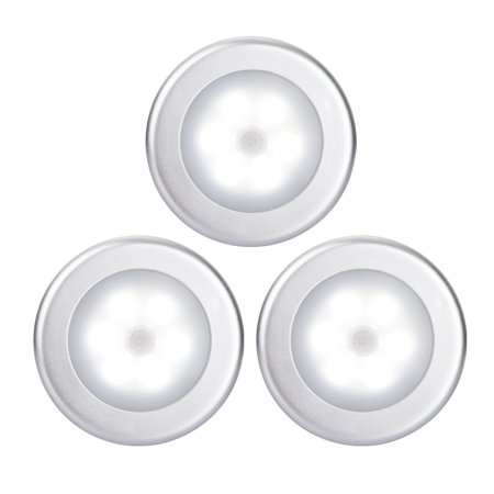 Kohree 3PCS Motion Sensor Closet Battery-Operated LED Stick-Anywhere Wall Night Light with Free ...