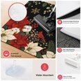 thumbnail image 3 of Christmas Floral Washable Area Rug 2 x 6 ft Vintage Red White Poinsettia Bird Black Soft Non‑Slip Rugs Stain Repellent Indoor Mats for Long Hallway, Kitchen Runner, Corridor Laundry, 3 of 9