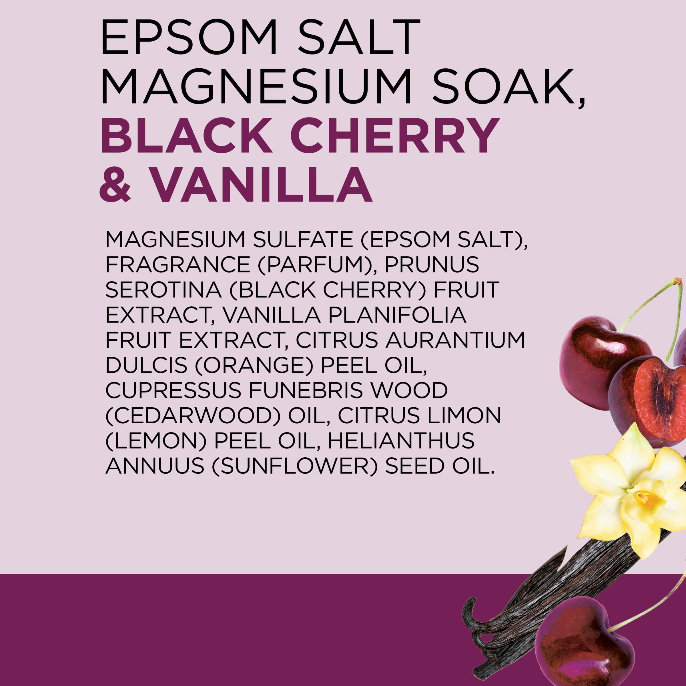 Dr Teal's Epsom Salt Magnesium Soak, Black Cherry & Vanilla, 3 lbs