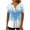 C-Blue, variant on Women's Floral Tunic Tops Casual Blouse V Neck Short Sleeve Fold Buttons Up T-Shirts A-White