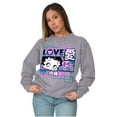 thumbnail image 4 of Kanji Style Betty Boop Love XOXO Women Crewneck Sweatshirt Brisco Brands S, 4 of 6