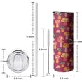 thumbnail image 5 of 20oz Colorful Spotted Mushroom Red Pattern Skinny Tumblers Stainless Steel Tumbler with Lid and Straw,Vacuum Insulated Double Wall Travel Tumbler Cups with Cleaning Brush for Coffee,Tea, 5 of 6