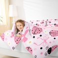 thumbnail image 4 of Manfei Sweet Bowtie 7-Piece King Bedding,Ladybug Daisy King Bed in a Bag,Pink Reversible, 4 of 7