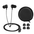 thumbnail image 1 of BK-T1415 Auriculares intrauditivos deportivos con cable estéreo digital tipo C negros para teléfono móvil, 1 of 8