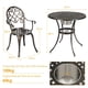 thumbnail image 3 of Juego de Mesa y 2 Sillas de Bistro Costway Aluminio Fundido Bronce, 3 of 8