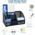 thumbnail image 2 of Mesh Desk Organizer,Desktop Office Supplies Multi-Functional Caddy Pen Holder Stationery with 6 Compartments and 1 Drawer for Office, Home, School, Classroom, 2 of 7