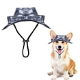 thumbnail image 4 of Gray Tie-Dye Pet Accessory, Pet Party Hat, Small Breed Pet Hat, Black and White Hat for Pets, Designed with Ear Cutouts, Breathable Fabric, Lightweight, Adjustable Neck Cord,, 4 of 9