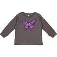 thumbnail image 3 of Inktastic Purple Ink Butterfly Boys or Girls Long Sleeve Toddler T-Shirt, 3 of 5