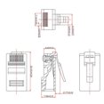 thumbnail image 4 of Cat6 RJ45 Extrémités Lot de 100 Connecteurs Cat6 Cat6a / Cat5e RJ45 Connecteurs Câble Ethernet Connecteurs à Serrage Prise Réseau UTP pour Fil Solide et Câble Standard Transparent, 4 of 9