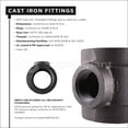 thumbnail image 6 of Supply Giant 3" x 3" x 1-1/4" BLack Pipe Fitting Reducing Tee Cast Iron, 6 of 6