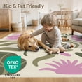 thumbnail image 4 of ODIKA 4'x6' Pink Olive Tulip Abstract Design Washable Area Rug Modern Floral Pattern with Organic Shapes for Bedroom, Reading Nook, Pet Friendly & Non-Shedding, 4 of 7