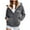 Dark Gray, variant on Womens Merry Christmas Zip Up Hoodie Fleece Sherpa Lined Sweatshirt Jacket Casual Solid Color Winter Thicken Coat with Pockets 3XL