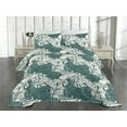 thumbnail image 2 of Ambesonne Monstera Leaves Quilted Bedspread Set 3 Pcs, Tropical Grunge, Twin, Forest Green Eggshell, 2 of 4