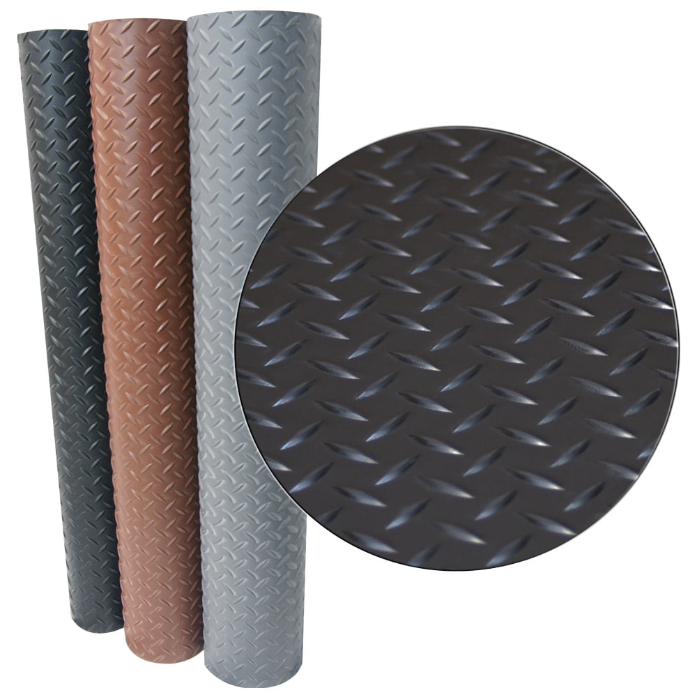 Goodyear DiamondPlate Rubber Flooring 3.5mm x 36" x 8ft Black