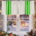 thumbnail image 4 of Curtain Valance for Windows,St. Patrick's Day Minimalist Art Kitchen Valances Rod Pocket Short Curtains,Geometric Green Stripe Line on Beige Window Treatment Panel for Bedroom Bathroom 54x18in, 4 of 7