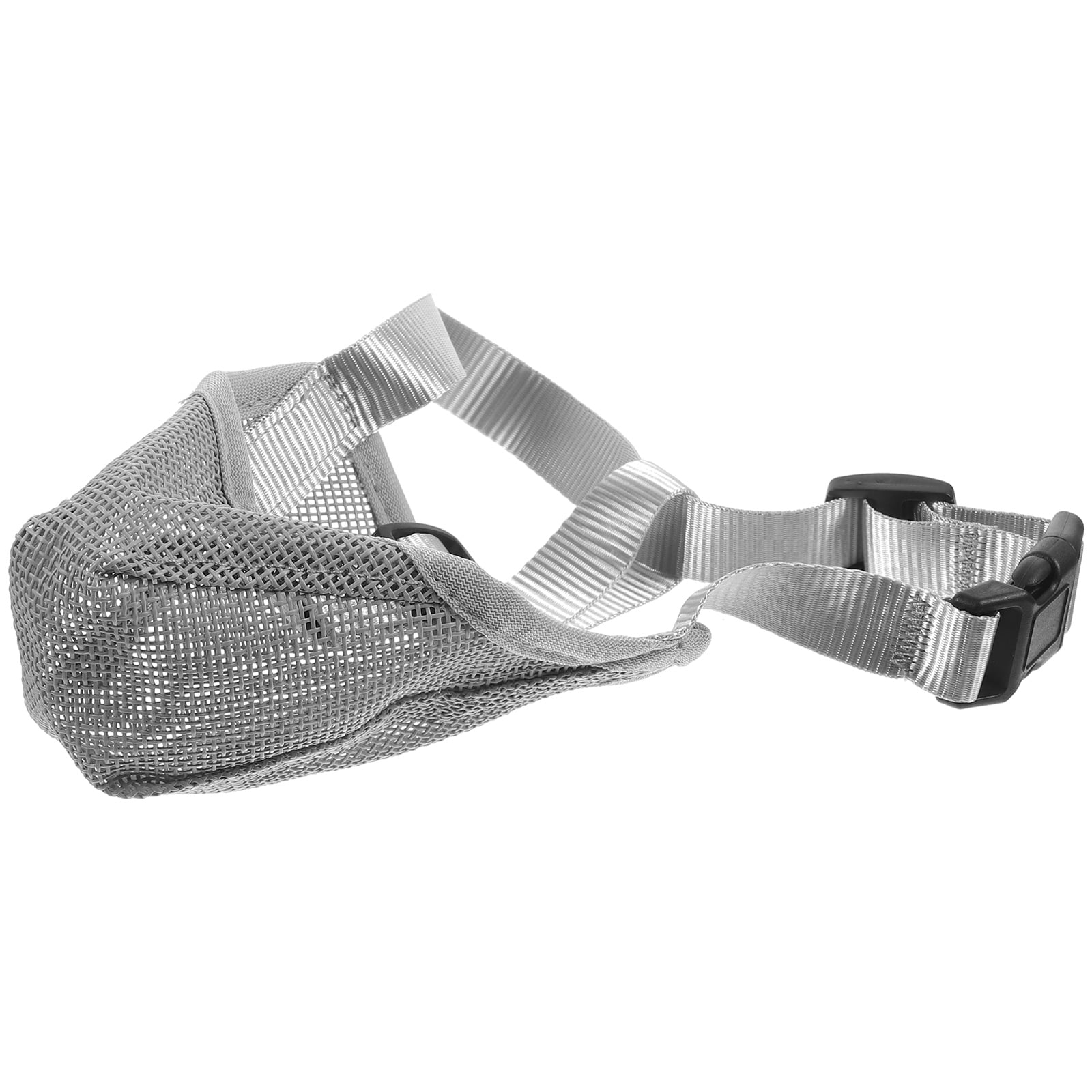 ELAYARD Dog Mouth Cover Grey PVC Breathable and Adjustable for Outdoor Use
