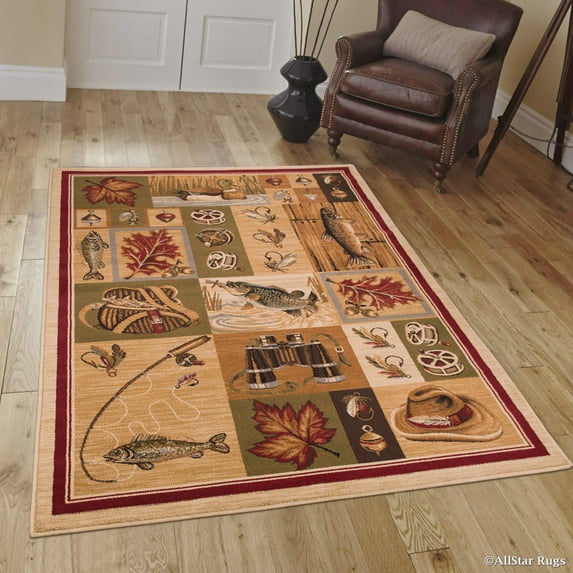 Allstar African Contours Collection Prints Area Rug (3' 9" x 5' 1")