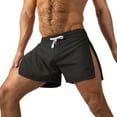 thumbnail image 4 of Hyasfey Men Fitness Shorts with Side Zipper Quick Drying Breathable Gym Workout Short Pants Elastic Waist Drawstring Athletic Running Sports Shorts, 4 of 6
