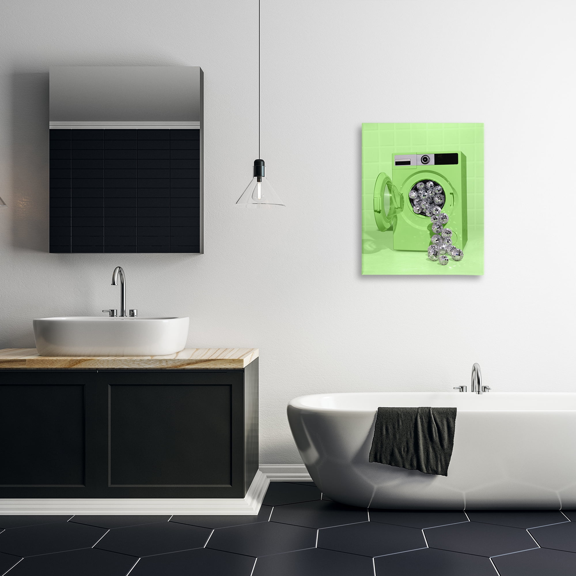Stupell Industries Disco Laundry Machine over Lime Canvas Wall Art, design by LISH Creative