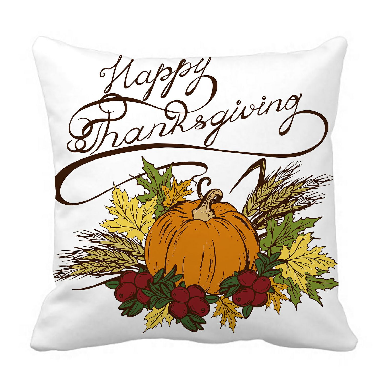 PHFZK Happy Thanksgiving Day Pumpkin Pillowcase Throw Pillow Cushion