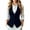 Navy, variant on Fmbrln Women's Lapel Collar Sleeveless Suit Vests Button Front Fitted Solid Color Jacket Waistcoat Office Casual Vest Tops