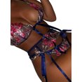 thumbnail image 4 of VISgogo Conjunto de lencería para mujer con lazo, sujetador bordado floral con cuello en V profundo casual + bragas de malla VISgogo moda, 4 of 4