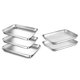 thumbnail image 1 of Juego de 3 bandejas para horno tostador, bandeja rectangular con 2 bandejas para horno, bandejas para hornear para galletas de Chef, 1 of 8