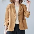 thumbnail image 6 of BXINGOHAI Women's Cotton Linen Suit Jacket Casual Long Sleeve Button Solid Pockets Blouse Slim Fitted Daily Outwear Business Jackets Coat Coffee,XL, 6 of 6