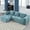 Blue, variant on MOONMISS Chenille Upholstered Modern Modular L-shaped Sectional Compression Sofa with 3 Pillows-Beige