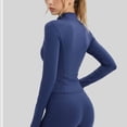 thumbnail image 3 of Women's Workout Jacket Long Sleeve Zip Up Yoga Cropped Jackets Athletic Slimming Fit Tops with Thumb Holes, 3 of 7