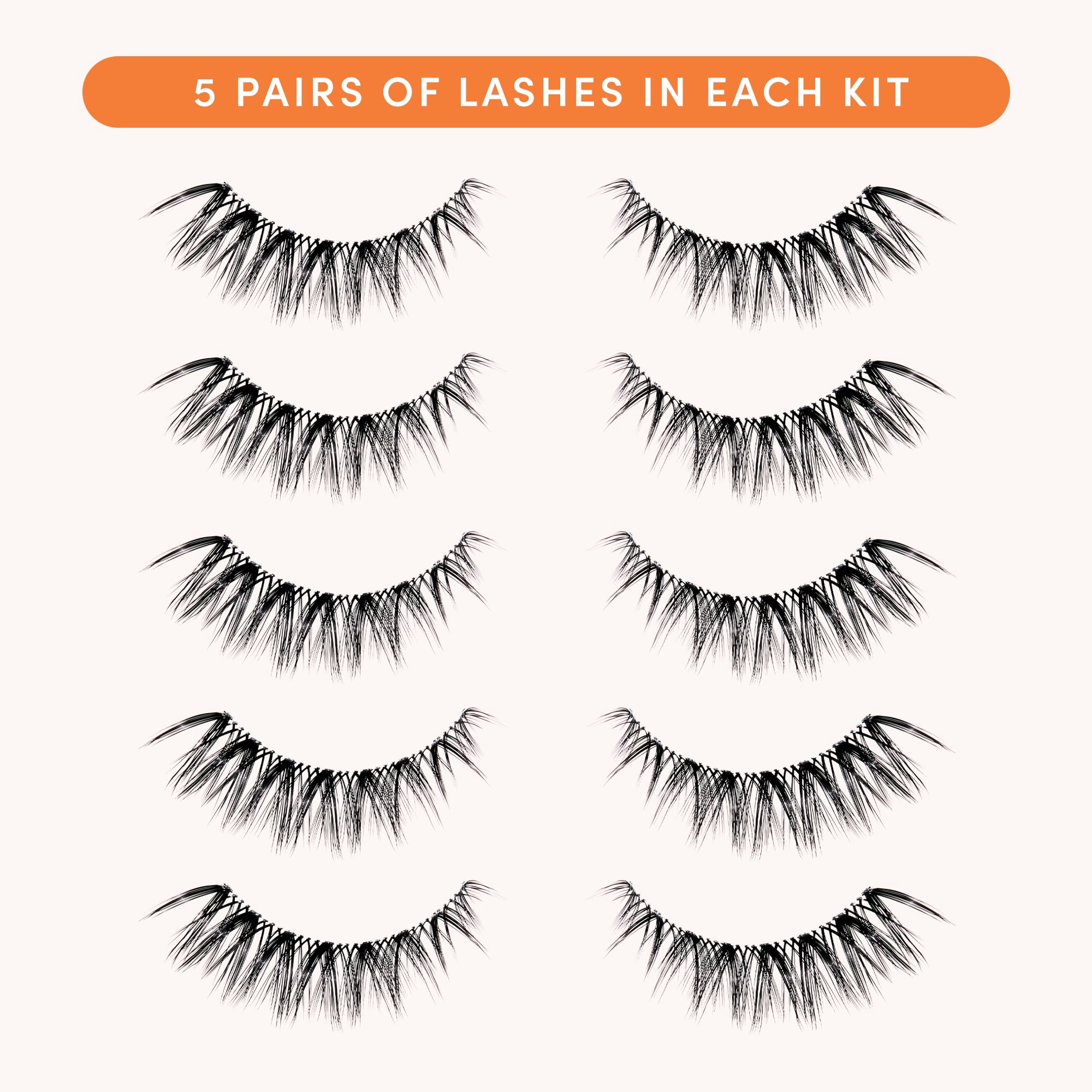 DIGI by Glamnetic Spooky Sweet Wispy Cat Eye Glue on Lashes, 5 pack