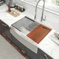 thumbnail image 3 of Kichae 33-inch Apron Front Workstation Kitchen Sink 16 Gauge Stainless Steel Sink Double Bowl 60/40, 3 of 9