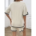 thumbnail image 4 of XCHQRTI Women's 2 Piece Outfits Summer Casual Knit Sweater Short Sets Trendy Pullover Loungewear, 4 of 5