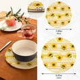 thumbnail image 3 of SKYSONIC 2 pcs Sunflower Leaves Floral Pot Holders Trivets, Heat Resistant Trivets,Yellow White Stripes Cotton Thread Weave Mats for Hot Pads Pans Pot Bowl Teapot, 3 of 7