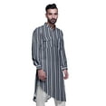 thumbnail image 3 of Atasi Asymmetric Style Rayon Mens Kurta Printed Long Casual Kurta Shirt, 3 of 6