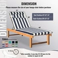 thumbnail image 5 of Geemuslly Outdoor Chaise Lounge Cushion 72x21 Inch With Headres - Waterproof Patio Chair Cushions Non-Slip with Ties, Fade Resistant for Pool Beach Garden Recliner,Navy blue & White Stripes,1Pcs, 5 of 8