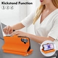 thumbnail image 5 of For Apple iPhone 17 6.3"【RFID Blocking 】Diamond Grid Wallet Case Magnetic Flip Cover 7-Card Slots Zipper Pocket With Detachable Shoulder Strap And Wrist Strap,Orange,For iPhone 17, 5 of 9