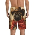 thumbnail image 5 of Cauagu Western French Bulldog Cowboy Print Pajama Bottoms for Men Sleep Pajama Shorts Elastic Waistband Sleep Pajama Short Men's PJ Shorts -Medium, 5 of 6