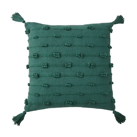 Better Homes & Gardens 19" x 19" Bobble Stripe Outdoor Toss Pillow, Teal
