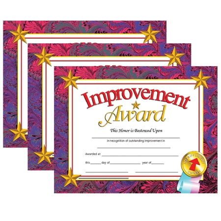 Hayes Publishing Improvement Award Certificate, 30 Per Pack, 3 Packs