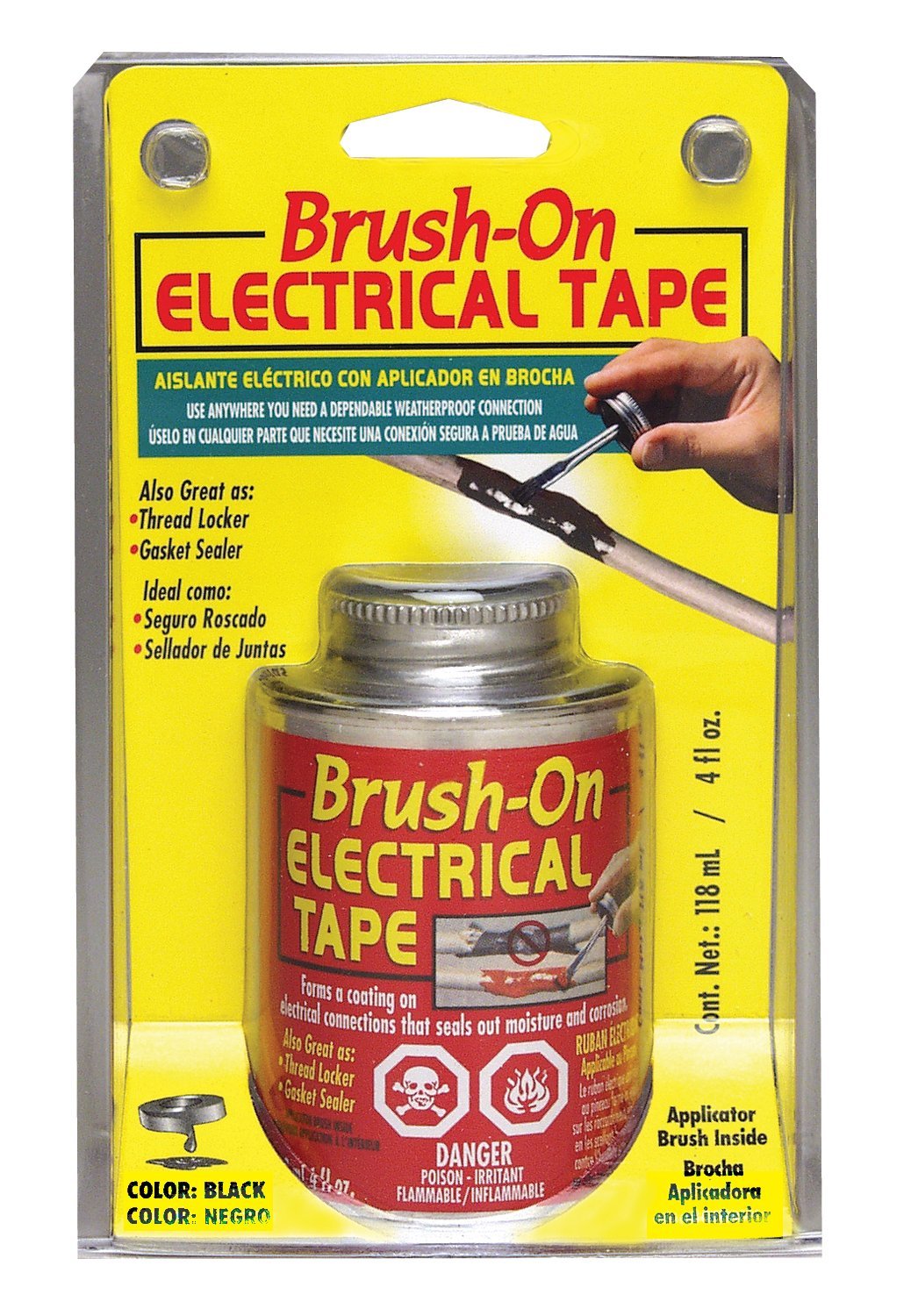 Blue Magic BOT55TRI Black BrushOn Electrical Tape 4 fl. oz