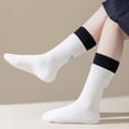 thumbnail image 4 of LckLvx Girls Crew Socks Color Block 5 Pack Cotton Breathable Dailywear School Casual Mid-Calf Socks 2-12 Years, 4 of 7