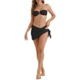 thumbnail image 2 of INSPIRAR CHIC Conjuntos de Bikini de Tres Piezas para Mujeres con Anillo en O, Parte Inferior de Tanga con Hebilla en la Espalda, Trajes de Baño Grande Negro, 2 of 5