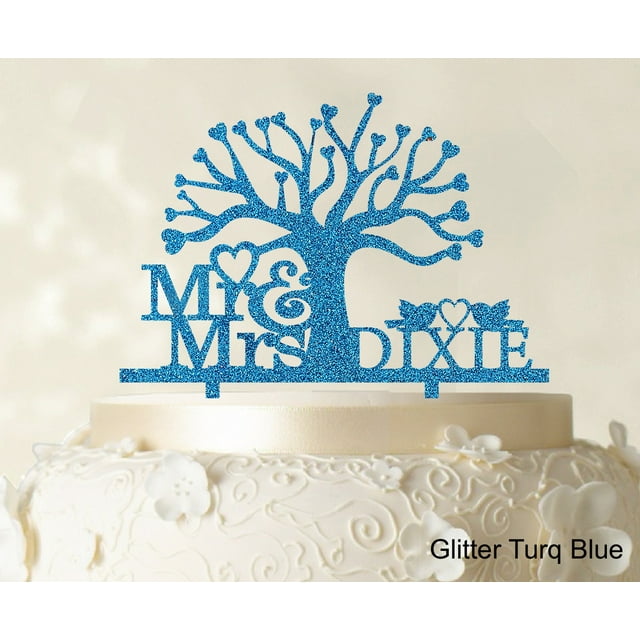 Mr and Mrs Wedding Cake Topper Cake Decorations Custom Cake Topper Couple Name Color Option Available 7 Inches Wide