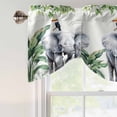 thumbnail image 5 of Tie Up Valances for Windows, Tropical Elephant Bird Adjustable Valance Curtains Window Treatment for Living Room/Bedroom, Watercolor Summer Palm Leaf Rod Pocket Kitchen Curtains & Drapes 60x18 Inch, 5 of 9