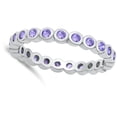 thumbnail image 4 of CHOOSE YOUR COLOR Simulated Amethyst Wholesale Eternity Ring .925 Sterling Silver Band Purple CZ Female Size 9, 4 of 4