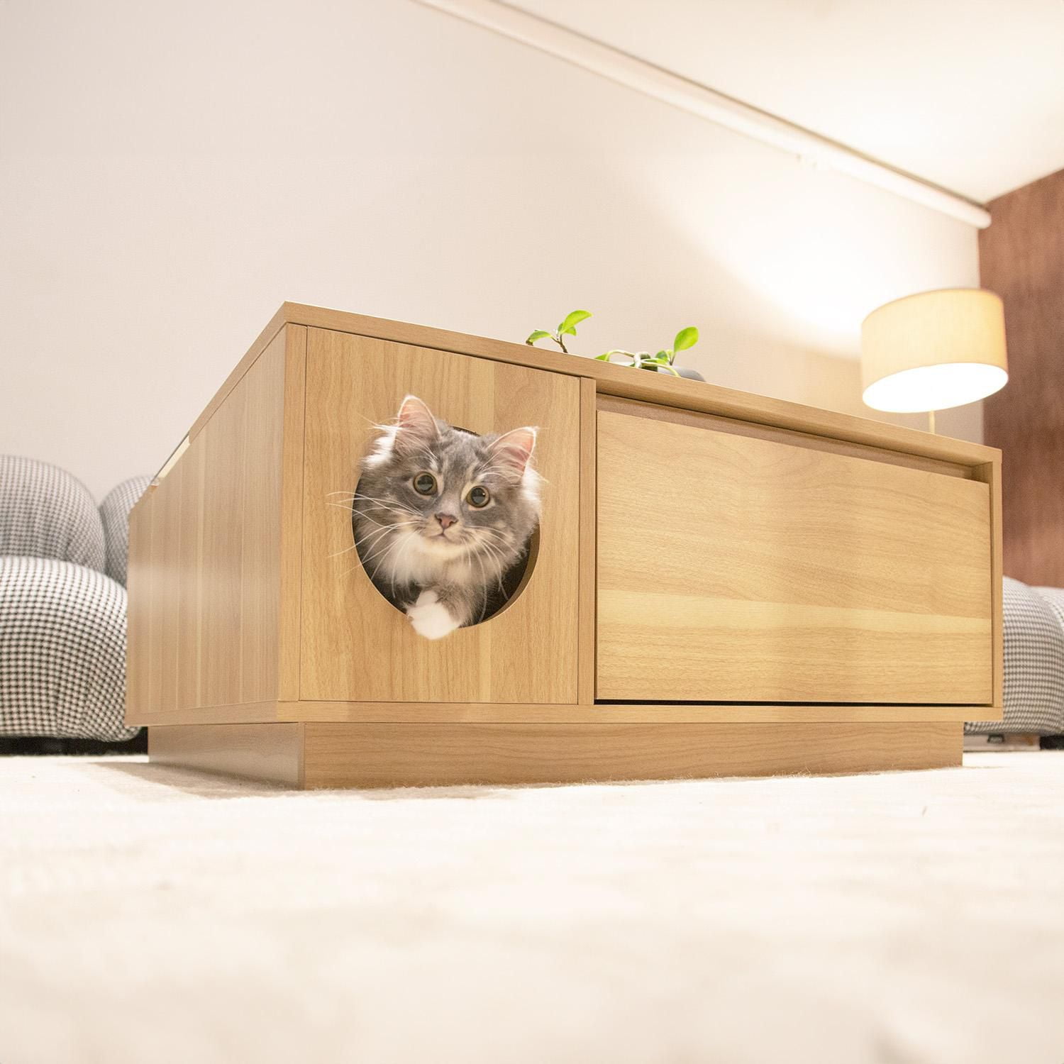 Instachew YUME Cat Play and Coffee Table Oak One Size