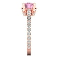 thumbnail image 3 of Clara Pucci 14K Rose Gold 1.47ct Pink Solitaire with Accents Ring for Women, 3 of 8