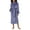 Blue, variant on Women's Silky Soft Shawl Collar Wrap Style Plush Robe (Purple, L)